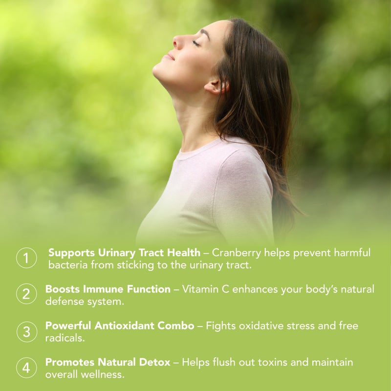 Radiant Platinum Crannberry+ With Added Vitamin C – Promotes Immunity & Supports Urinary Track Health x 90 Capsules - Image 2